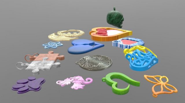 stylish pendants 13 pieces Modelo de Impressão 3D .c4d .max .obj .3ds .fbx .stl .blend 