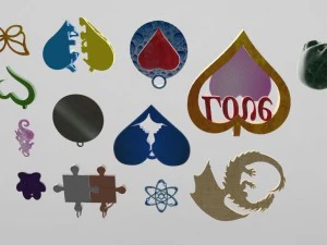 stylish pendants 13 pieces 3D Print Model