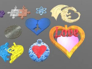 stylish pendants 13 pieces 3D Print Model