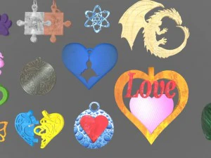 stylish pendants 13 pieces 3D Print Model