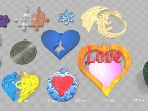 stylish pendants 13 pieces 3D Print Model