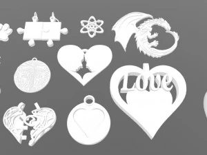 stylish pendants 13 pieces 3D Print Model