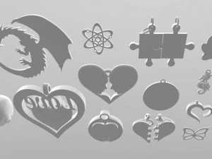 stylish pendants 13 pieces 3D Print Model