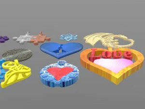 stylish pendants 13 pieces 3D Print Model