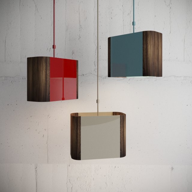 3 color wood pendants lamps 3D-Modell .c4d .max .obj .3ds .fbx .stl .blend 