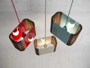 3 color wood pendants lamps 3D-Modell