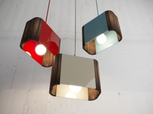 3 color wood pendants lamps 3D-Modell