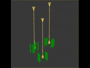 3 color wood pendants lamps 3D Model