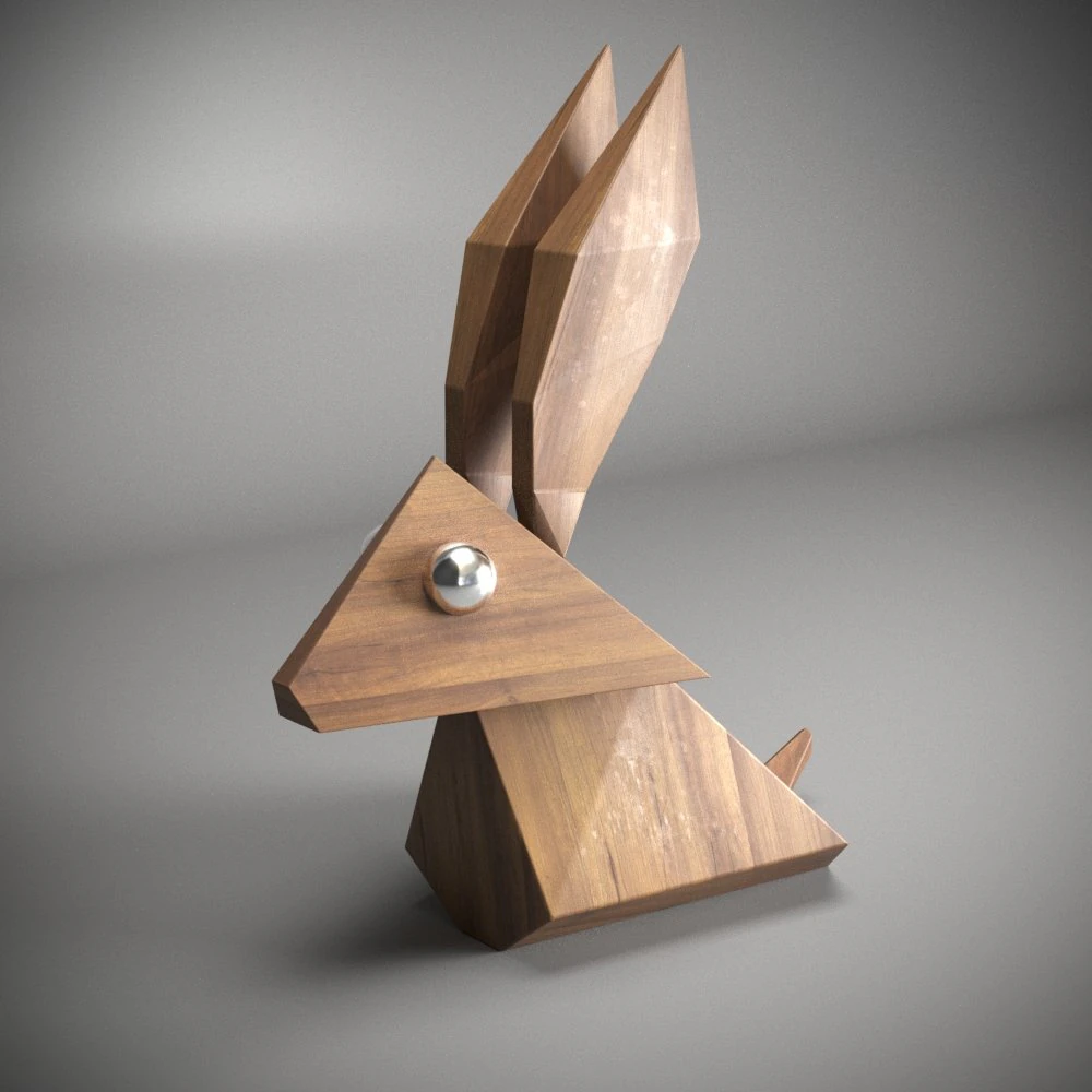 woody rabbit 3D Model .c4d .max .obj .3ds .fbx .stl .blend 
