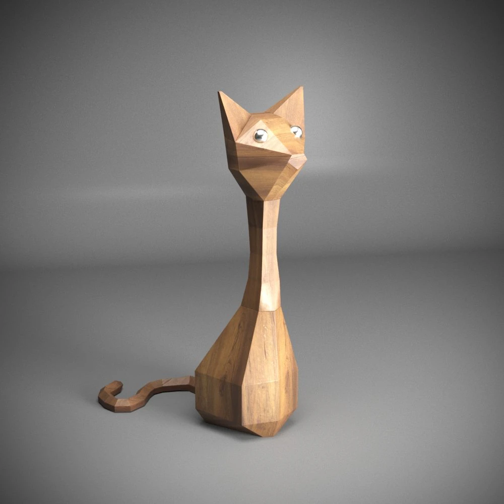 woody cat 3D Model .c4d .max .obj .3ds .fbx .stl .blend 