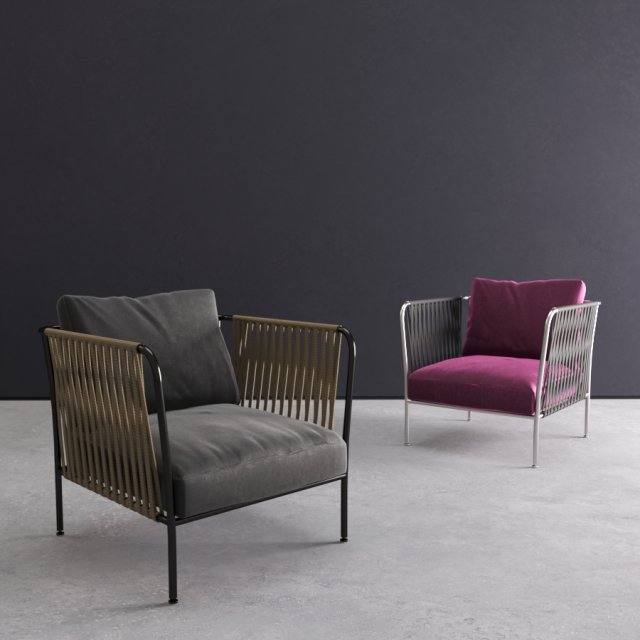 rattan armchairs 3D Model .c4d .max .obj .3ds .fbx .stl .blend 