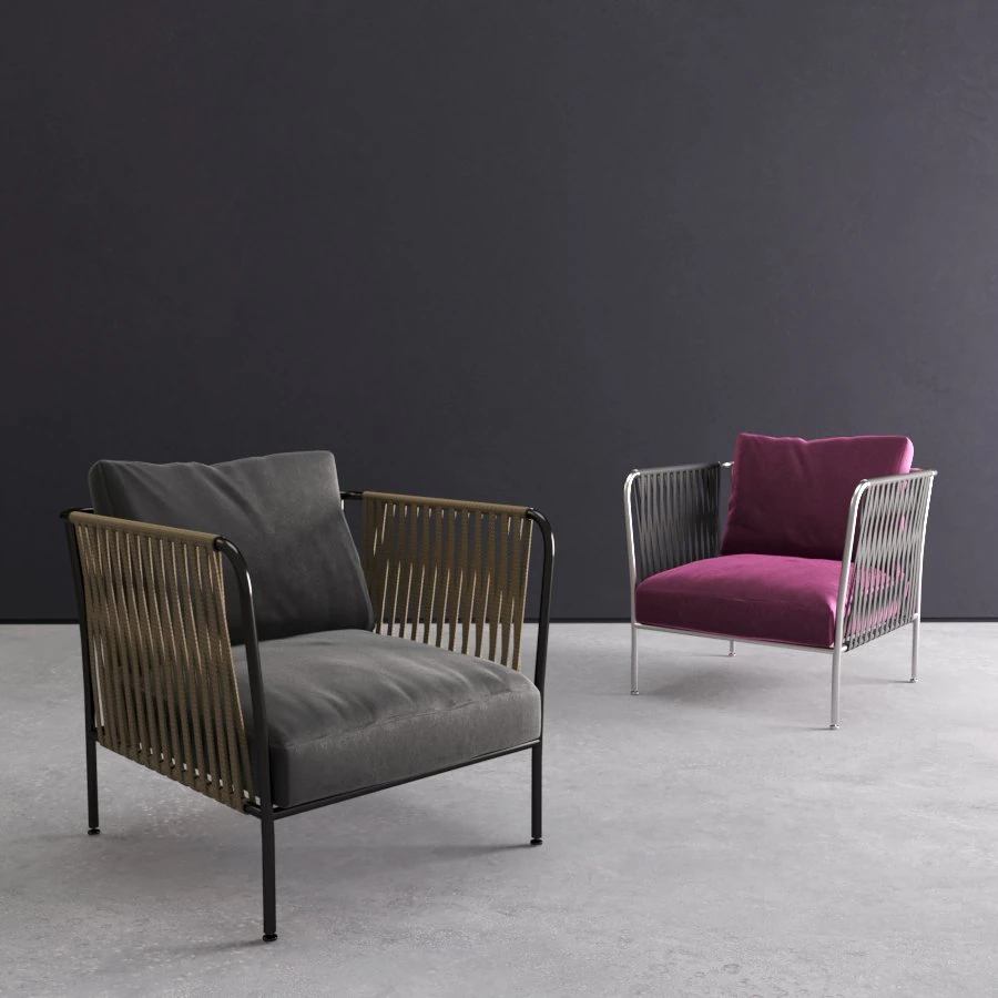 rattan armchairs 3D Model .c4d .max .obj .3ds .fbx .stl .blend 