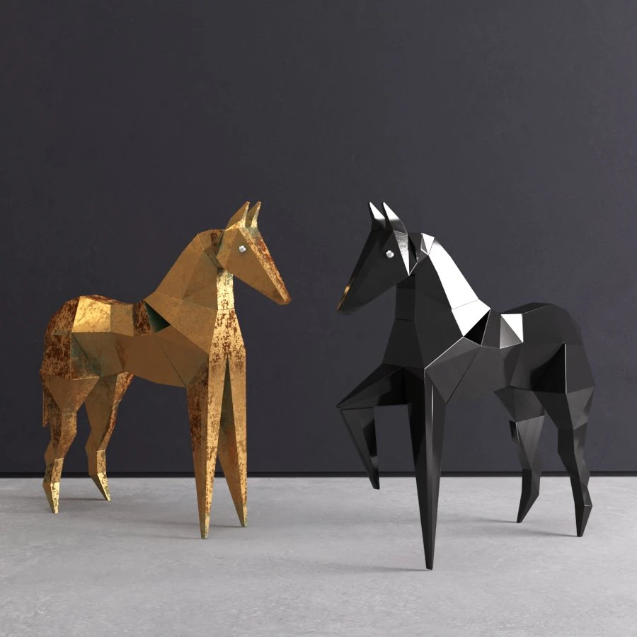horses 3D Model .c4d .max .obj .3ds .fbx .stl .blend 