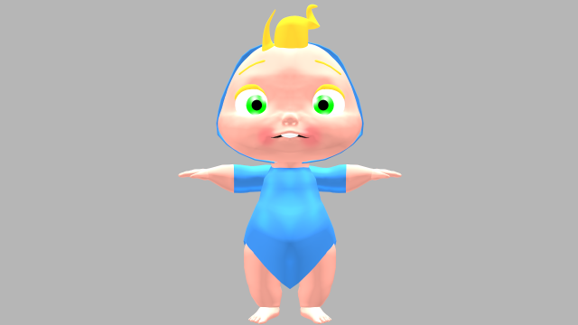 cartoon baby 3D Model .c4d .max .obj .3ds .fbx .stl .blend 