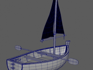 wooden sailling boat Model 3D