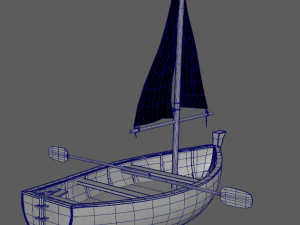 wooden sailling boat 3D Model
