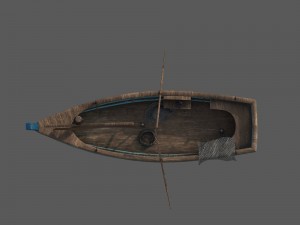 wooden fisher boat 3D Model