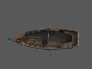 wooden fisher boat 3D Model