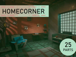 sudut rumah Model 3D