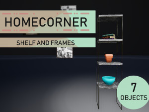 shelf and frames 3D Model
