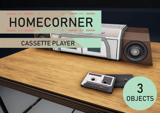 pemutar kaset Model 3D .c4d .max .obj .3ds .fbx .stl .blend 