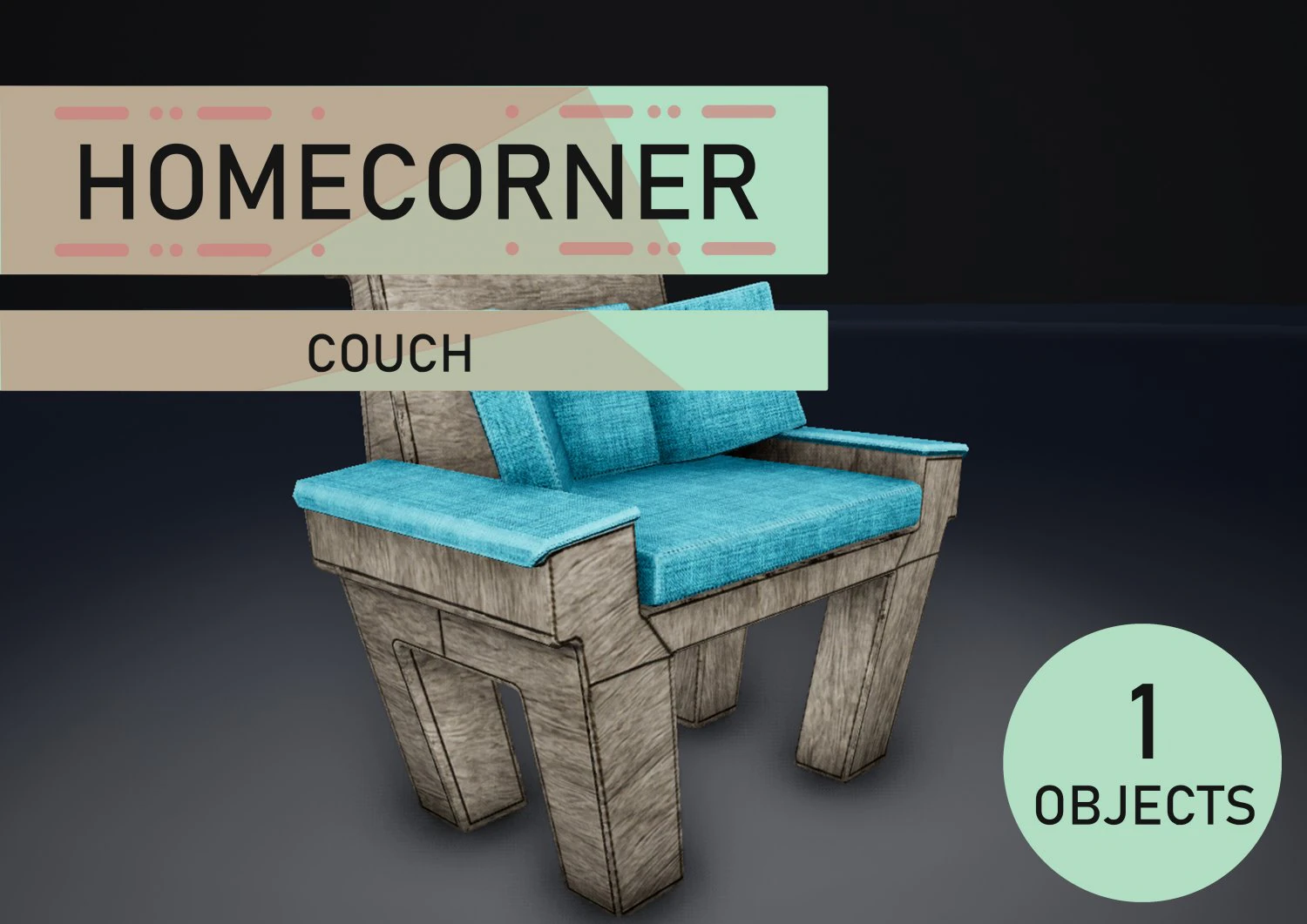 wooden couch 3D Model .c4d .max .obj .3ds .fbx .stl .blend 
