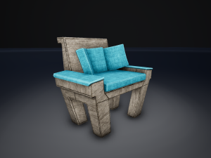 wooden couch Modello 3D