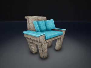 wooden couch 3D Model