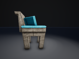 wooden couch Modello 3D