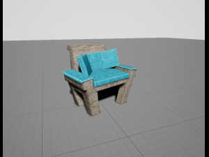 wooden couch Modello 3D