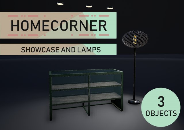 showcase and lamps Modèle 3D .c4d .max .obj .3ds .fbx .stl .blend