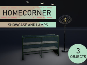 showcase and lamps 3D Model
