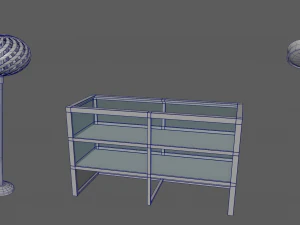 showcase and lamps 3D Model