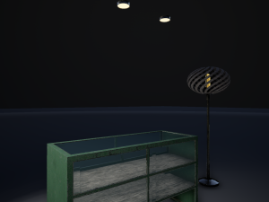 showcase and lamps Modèle 3D
