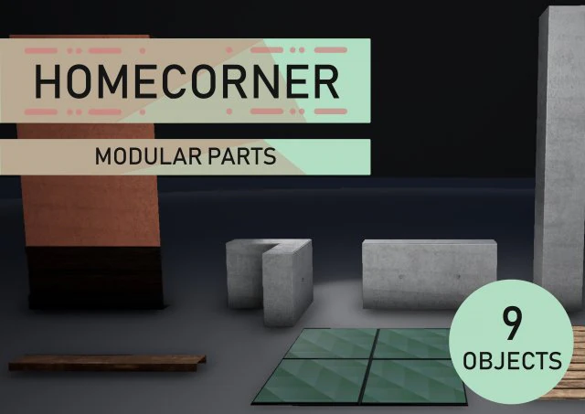 模块化环境资产 3D 模型 .c4d .max .obj .3ds .fbx .stl .blend 