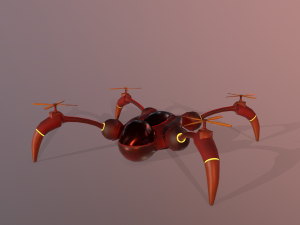 red drone 3D-Modell