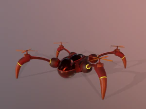 赤いドローン 3Dモデル