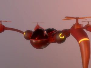 赤いドローン 3Dモデル