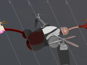 赤いドローン 3Dモデル