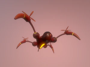 赤いドローン 3Dモデル