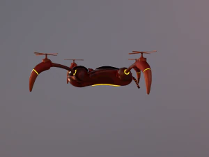 赤いドローン 3Dモデル