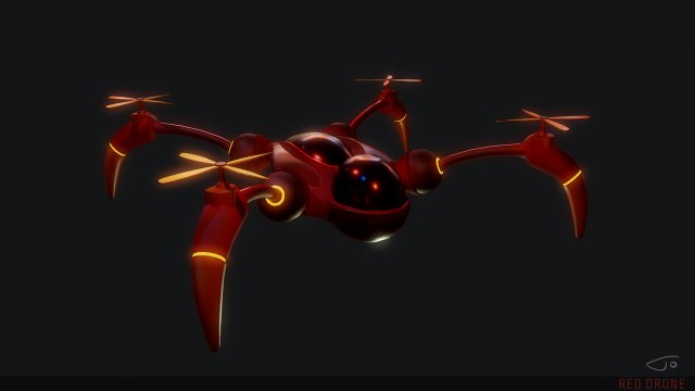 red drone 3D-Modell .c4d .max .obj .3ds .fbx .stl .blend 