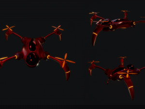 red drone 3D-Modell