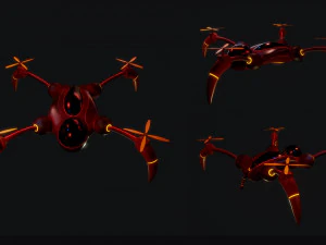 赤いドローン 3Dモデル