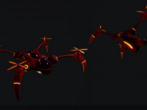 赤いドローン 3Dモデル