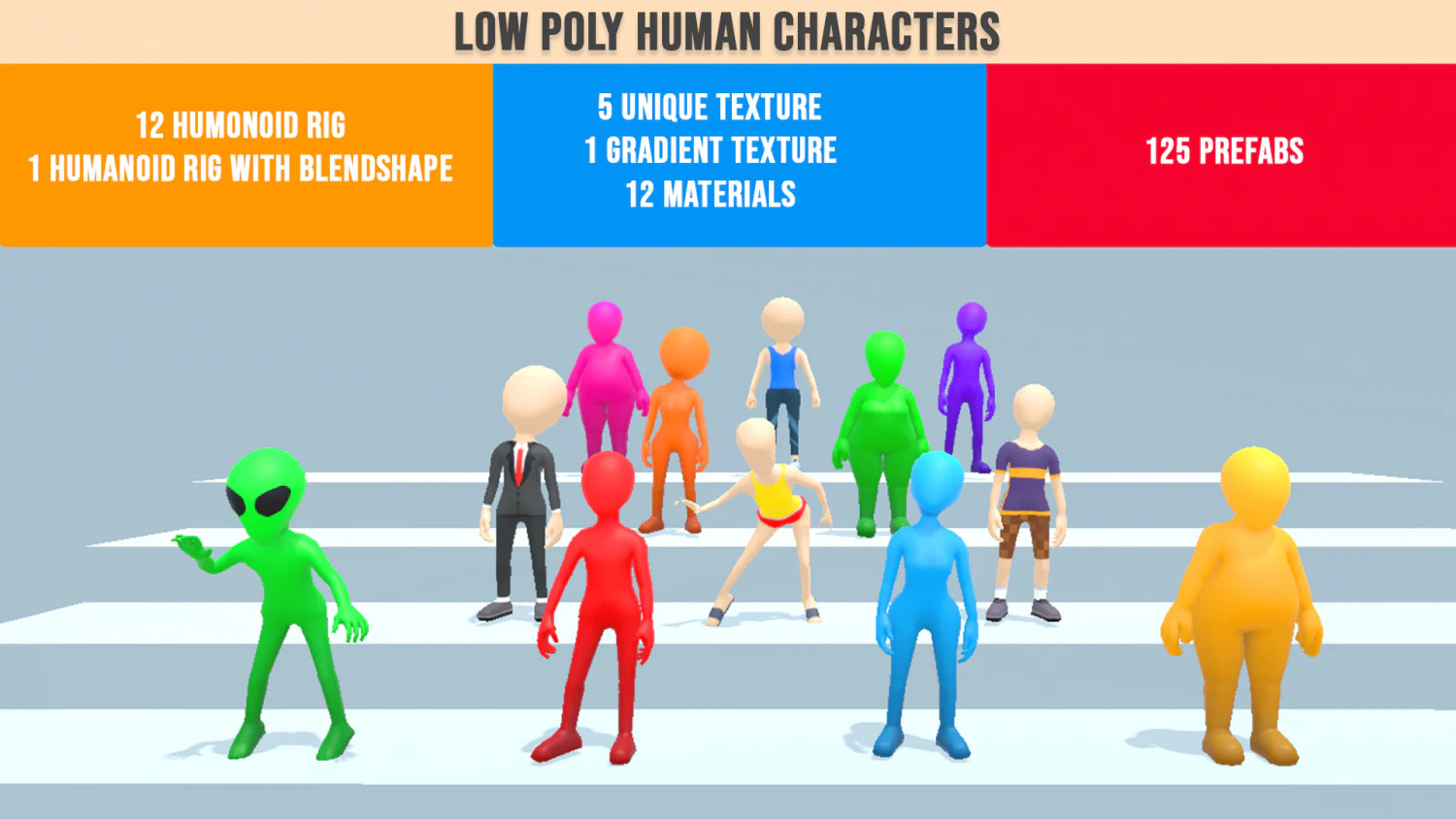 lowpoly rigged characters 3D Model .c4d .max .obj .3ds .fbx .stl .blend 