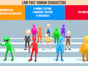 karakter yang dicurangi lowpoly Model 3D