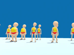 lowpoly rigged characters 3D Model