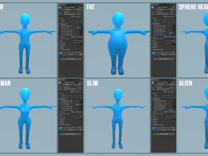 lowpoly rigged characters 3D Model