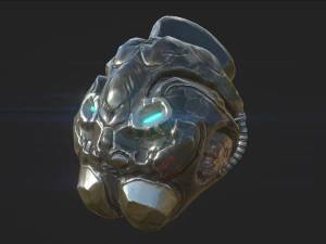 sci-fi descent helmet 3D Model
